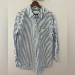 Lola Rivera Women's Blue Striped Seersucker Tunic